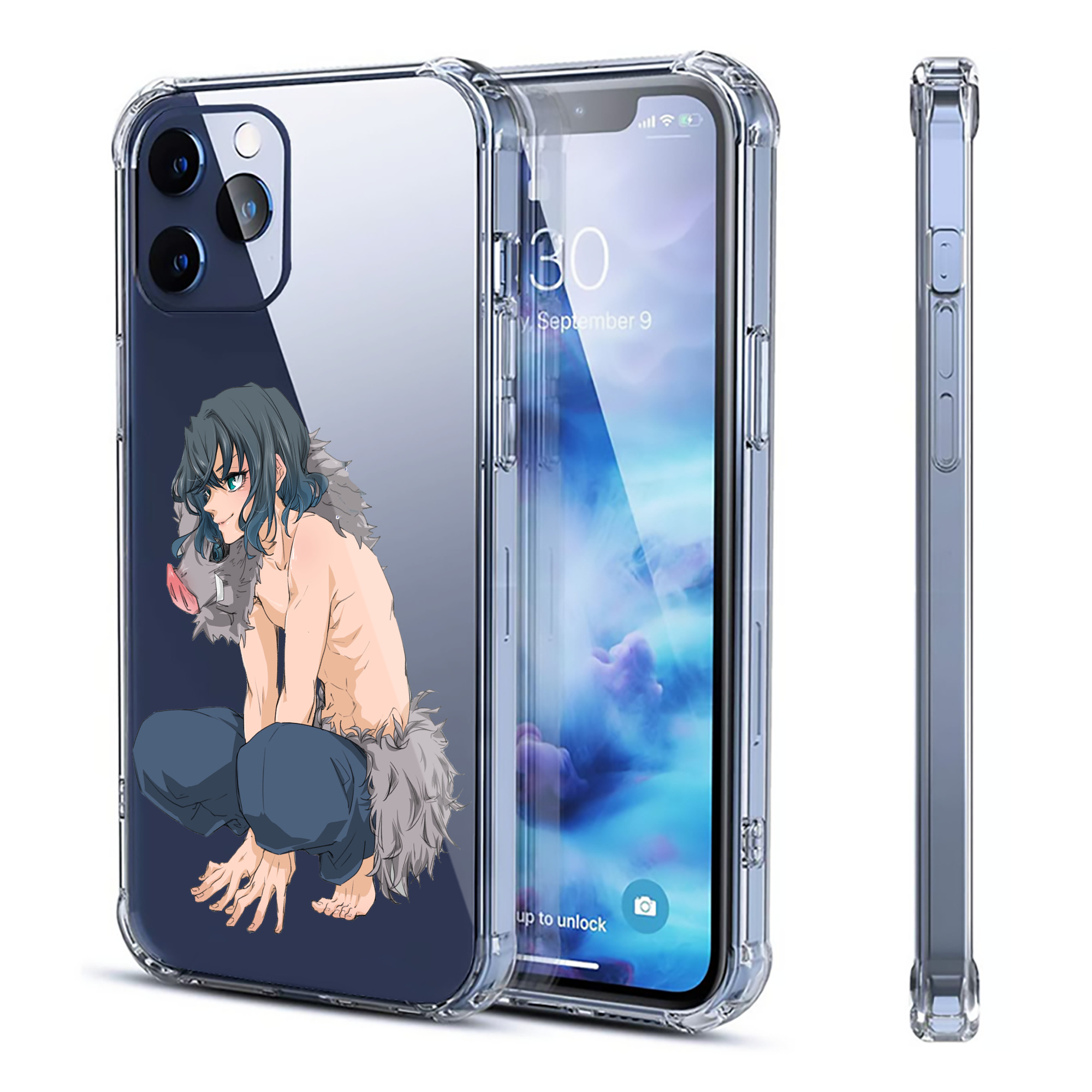 （画像用） 鬼滅の刃（きめつのやいば）嘴平 伊之助／はしびら いのすけ Hashibira Inosuke 【iPhone 12シリーズ対応】透明スマホケース（クリアソフトケース）